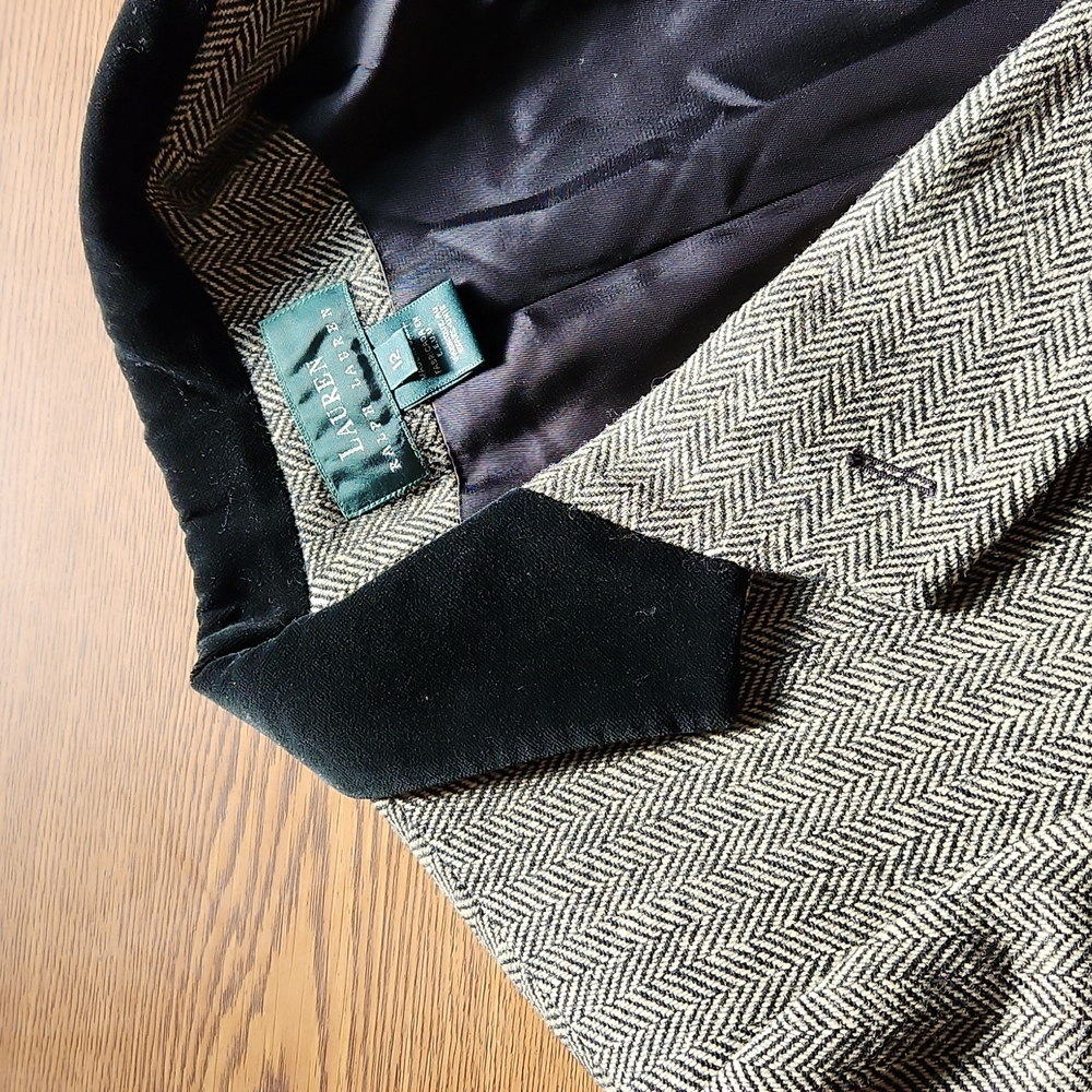 Lauren Ralph Lauren tweed/ velvet blazer
